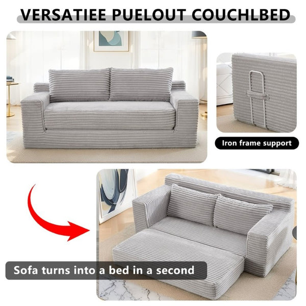 English Elm Loveseat Corduroy Sofa Bed with Memory Foam Cushions Ready to Use in Any Room W3561P324165