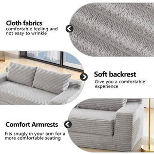 English Elm Loveseat Corduroy Sofa Bed with Memory Foam Cushions Ready to Use in Any Room W3561P324165