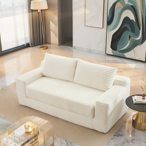 English Elm Loveseat Convertible Corduroy Sofa Bed with Memory Foam for Apartments and Small Spaces W3561P324171