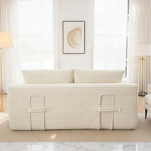 English Elm Loveseat Convertible Corduroy Sofa Bed with Memory Foam for Apartments and Small Spaces W3561P324171
