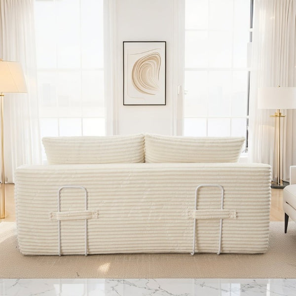 English Elm Loveseat Convertible Corduroy Sofa Bed with Memory Foam for Apartments and Small Spaces W3561P324171
