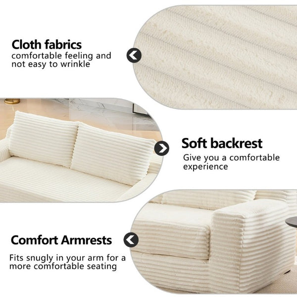 English Elm Loveseat Convertible Corduroy Sofa Bed with Memory Foam for Apartments and Small Spaces W3561P324171