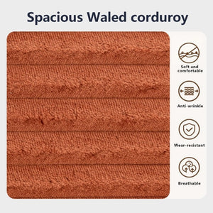 English Elm 56Memory Foam Loveseat Corduroy Convertible Sleeper Compact Couch for Small Spaces Orange W3561P417944