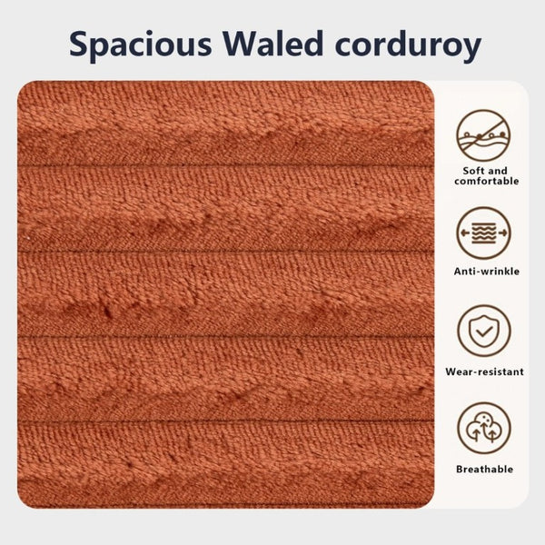 English Elm 56Memory Foam Loveseat Corduroy Convertible Sleeper Compact Couch for Small Spaces Orange W3561P417944