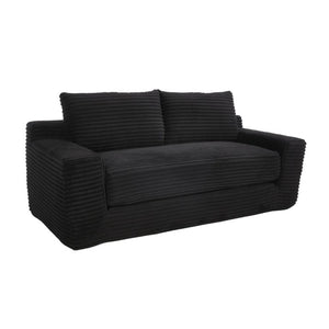 English Elm 56Memory Foam Loveseat Corduroy Convertible Sleeper Compact Couch for Small Spaces Black W3561P417964