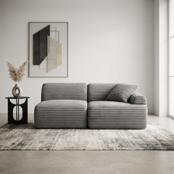 English Elm T-983-Lsm-Grey Modular Corduroy Sofa Converts to Bed Recliner or Sectional for Small Spaces W3565P410051