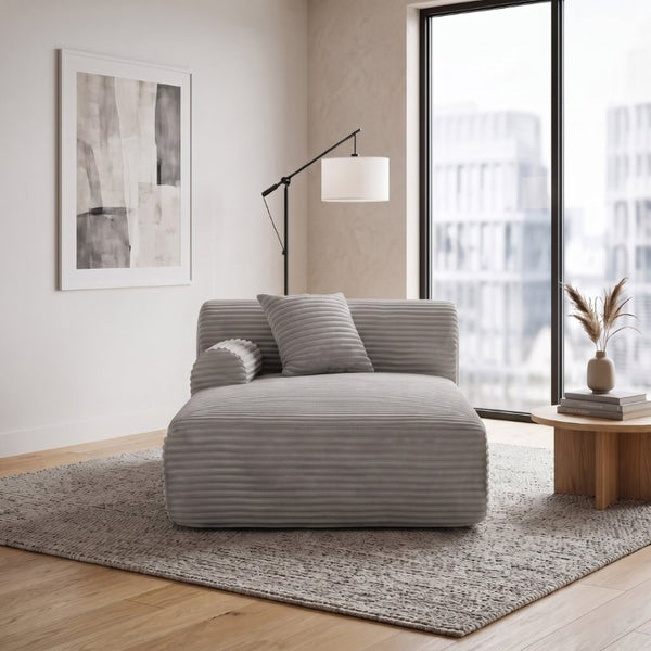 English Elm T-983-Rc-Grey Modular Sectional Woven Fabric Sofa with Cold Cure Foam for Living Rooms W3565P410054