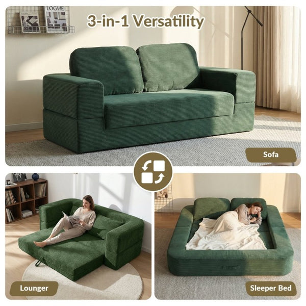 English Elm Bone-Free Chenille Memory Foam Sectional Sofa Bed Modular Frameless Lounge for Living Room W3565P439603