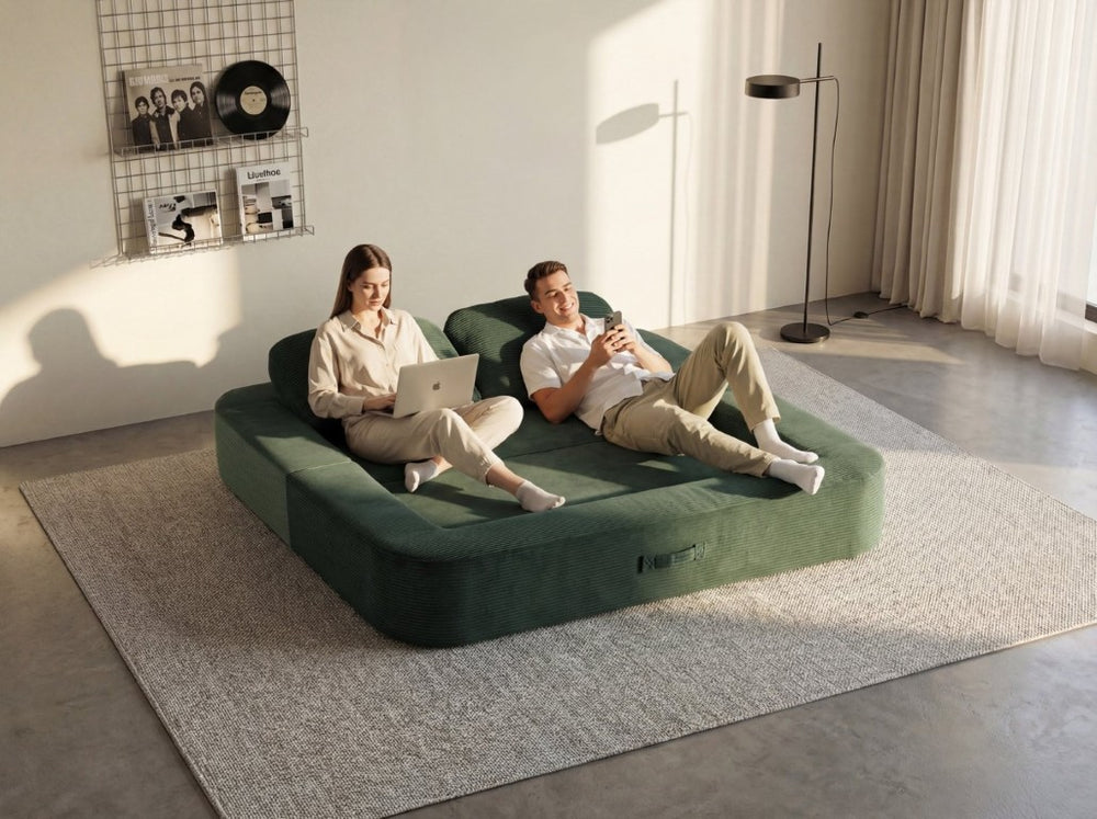 English Elm Bone-Free Chenille Memory Foam Sectional Sofa Bed Modular Frameless Lounge for Living Room W3565P439603