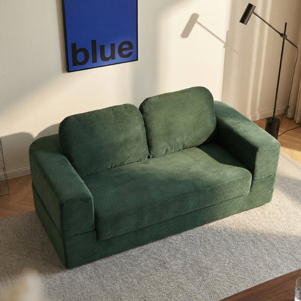 English Elm Bone-Free Chenille Memory Foam Sectional Sofa Bed Modular Frameless Lounge for Living Room W3565P439603