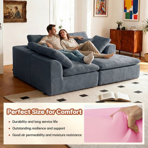 English Elm Modern Corduroy Sectional Sofa with Reversible Chaise for Living Room or Bedroom DARK GREY - B W3565S00011