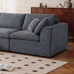English Elm Modern Corduroy Sectional Sofa with Reversible Chaise for Living Room or Bedroom DARK GREY - A W3565S00012