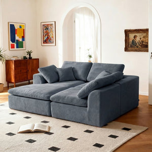 English Elm Modern Corduroy Sectional Sofa with Reversible Chaise for Living Room or Bedroom DARK GREY - A W3565S00012