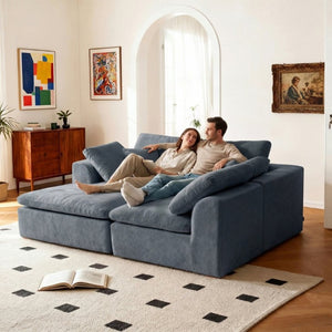 English Elm Modern Corduroy Sectional Sofa with Reversible Chaise for Living Room or Bedroom DARK GREY - A W3565S00012