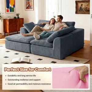 English Elm Modern Corduroy Sectional Sofa with Reversible Chaise for Living Room or Bedroom DARK GREY - A W3565S00012
