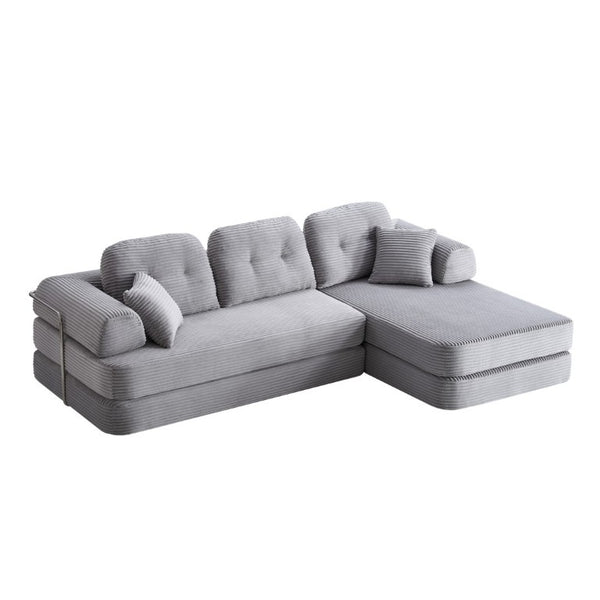 English Elm 104 Inch Boneless Chenille Sectional with Chaise Memory Foam Cloud Seating for Living Room Antique Grey W3565S00027