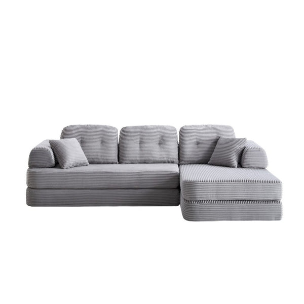 English Elm 104 Inch Boneless Chenille Sectional with Chaise Memory Foam Cloud Seating for Living Room Antique Grey W3565S00027