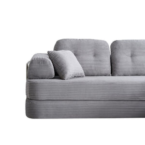 English Elm 104 Inch Boneless Chenille Sectional with Chaise Memory Foam Cloud Seating for Living Room Antique Grey W3565S00027