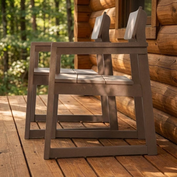 English Elm Hdpe Recycled Lumber Outdoor Dining Armchairs Weather Resistant Patio Seating for Deck W3566P342701