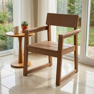 English Elm Hdpe Recycled Lumber Outdoor Dining Armchairs Weather Resistant Patio Seating for Deck W3566P342701