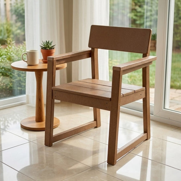 English Elm Hdpe Recycled Lumber Outdoor Dining Armchairs Weather Resistant Patio Seating for Deck W3566P342701