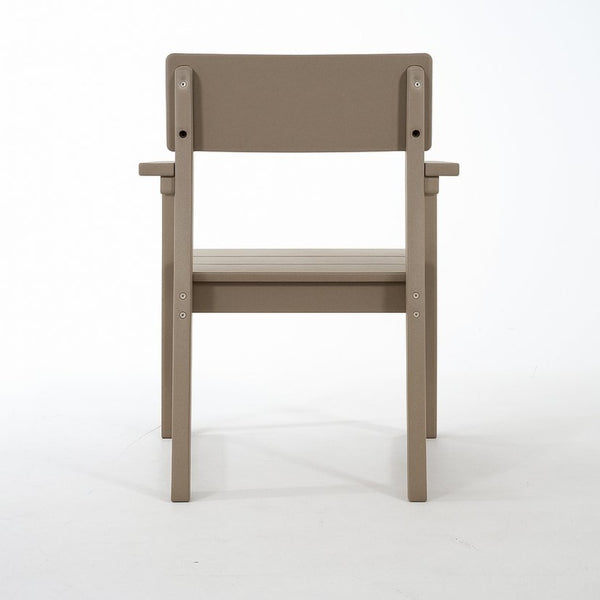 English Elm Antique Wood Tone HDPE Outdoor Armchair Modernist Recycled Lumber Patio Seating W3566P342702
