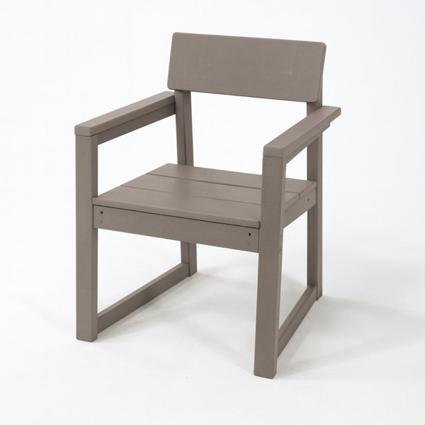 English Elm Antique Wood Tone HDPE Outdoor Armchair Modernist Recycled Lumber Patio Seating W3566P342702