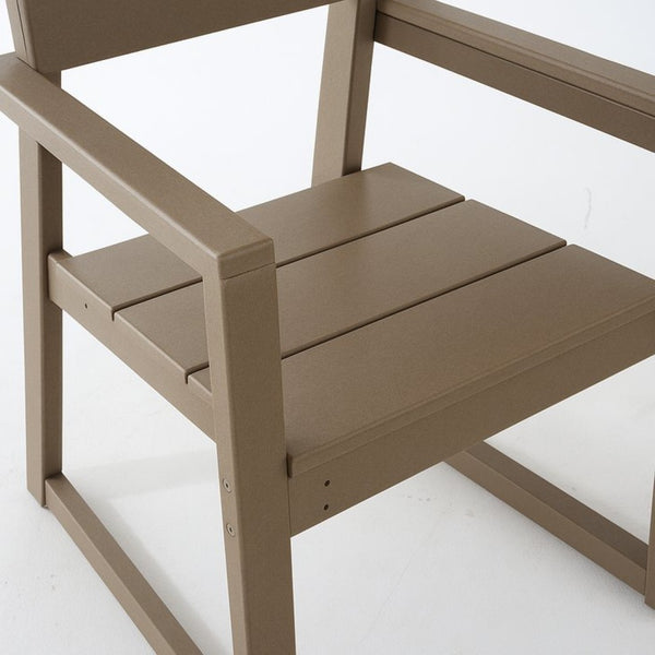 English Elm Antique Wood Tone HDPE Outdoor Armchair Modernist Recycled Lumber Patio Seating W3566P342702