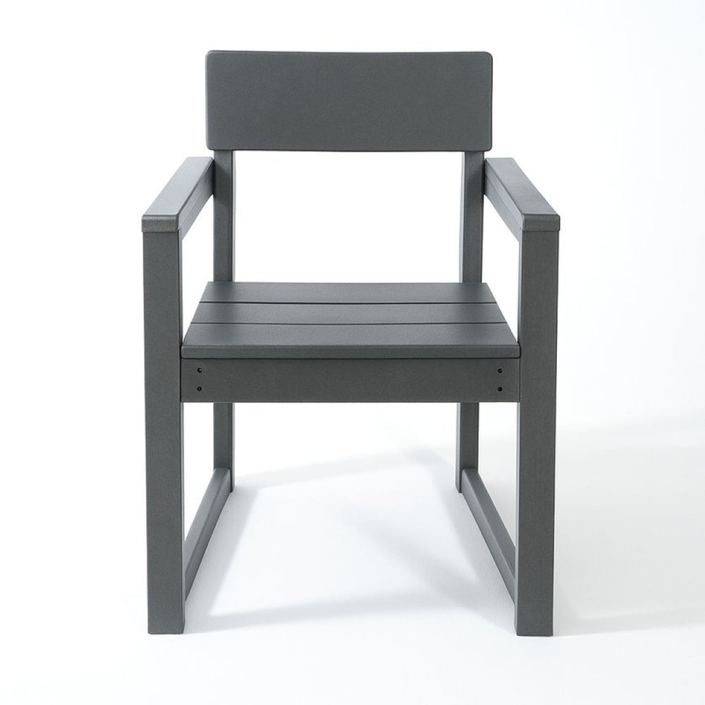 English Elm Grey Recycled HDPE Outdoor Armchair Weatherproof Modernist Patio Seating for Garden W3566P342833