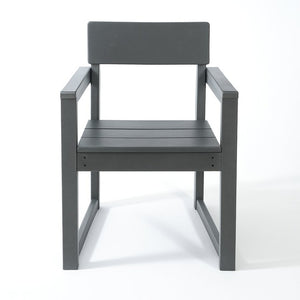 English Elm Grey Recycled HDPE Outdoor Armchair Weatherproof Modernist Patio Seating for Garden W3566P342833
