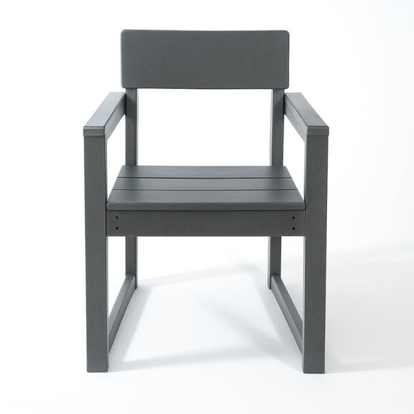 English Elm Grey Recycled HDPE Outdoor Armchair Weatherproof Modernist Patio Seating for Garden W3566P342833