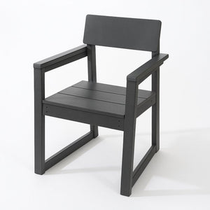 English Elm Grey Recycled HDPE Outdoor Armchair Weatherproof Modernist Patio Seating for Garden W3566P342833