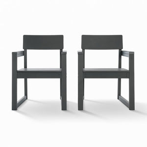 English Elm Grey Recycled HDPE Outdoor Armchair Weatherproof Modernist Patio Seating for Garden W3566P342833