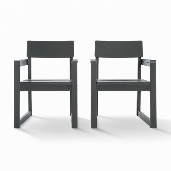 English Elm Grey Recycled HDPE Outdoor Armchair Weatherproof Modernist Patio Seating for Garden W3566P342833