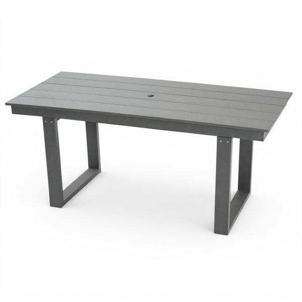 English Elm Outdoor Recycled Hdpe Rectangular Dining Table for Patio and Commercial Use W3566P342837