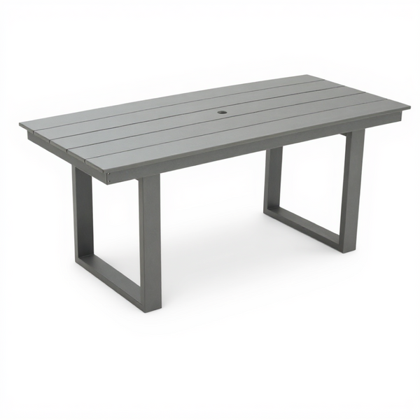 English Elm Outdoor Recycled Hdpe Rectangular Dining Table for Patio and Commercial Use W3566P342837