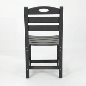 English Elm Set of 2 Outdoor Hdpe Armless Dining Chairs Uv Resistant All Weather Patio Seating Gray W3566P437101