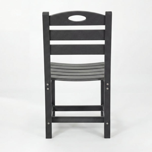 English Elm Set of 2 Outdoor Hdpe Armless Dining Chairs Uv Resistant All Weather Patio Seating Gray W3566P437101
