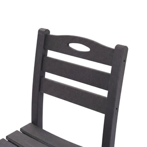 English Elm Set of 2 Outdoor Hdpe Armless Dining Chairs Uv Resistant All Weather Patio Seating Gray W3566P437101