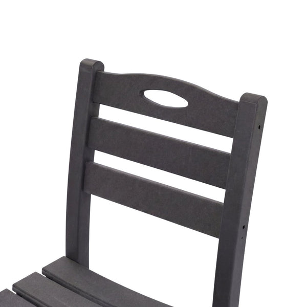 English Elm Set of 2 Outdoor Hdpe Armless Dining Chairs Uv Resistant All Weather Patio Seating Gray W3566P437101