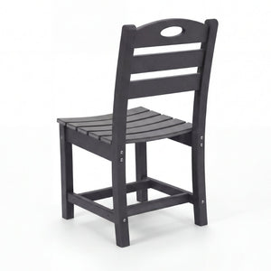 English Elm Set of 2 Outdoor Hdpe Armless Dining Chairs Uv Resistant All Weather Patio Seating Gray W3566P437101