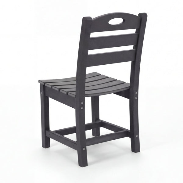 English Elm Set of 2 Outdoor Hdpe Armless Dining Chairs Uv Resistant All Weather Patio Seating Gray W3566P437101