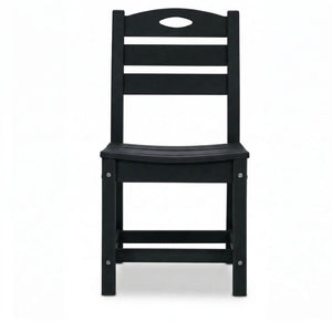 English Elm Set of 2 Outdoor Hdpe Armless Dining Chairs Uv Resistant All Weather Patio Seating Black W3566P437104