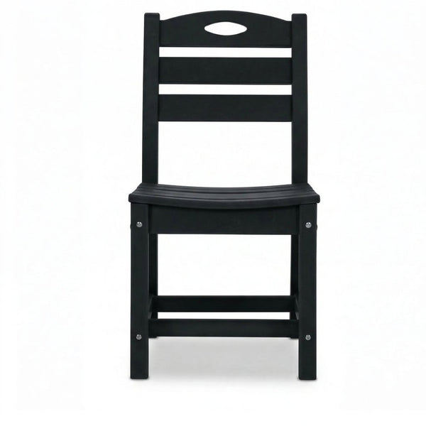 English Elm Set of 2 Outdoor Hdpe Armless Dining Chairs Uv Resistant All Weather Patio Seating Black W3566P437104