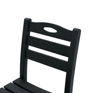 English Elm Set of 2 Outdoor Hdpe Armless Dining Chairs Uv Resistant All Weather Patio Seating Black W3566P437104