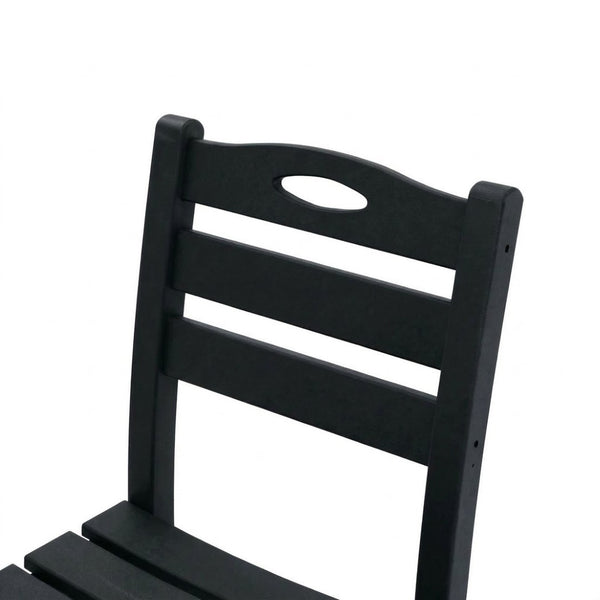 English Elm Set of 2 Outdoor Hdpe Armless Dining Chairs Uv Resistant All Weather Patio Seating Black W3566P437104