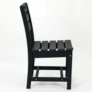 English Elm Set of 2 Outdoor Hdpe Armless Dining Chairs Uv Resistant All Weather Patio Seating Black W3566P437104