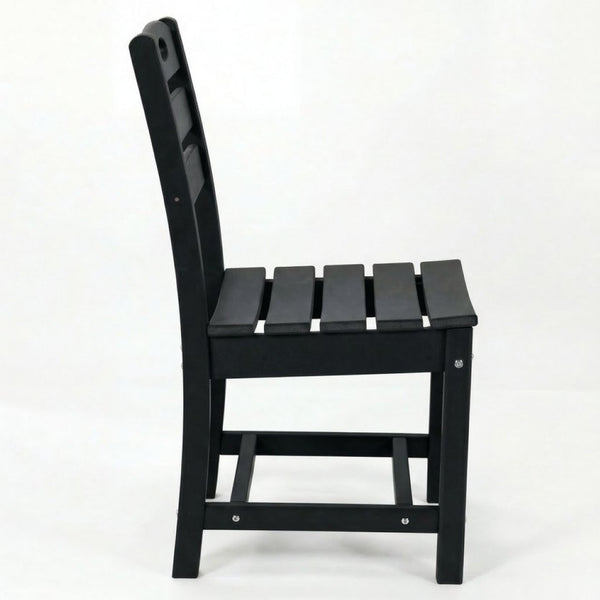 English Elm Set of 2 Outdoor Hdpe Armless Dining Chairs Uv Resistant All Weather Patio Seating Black W3566P437104