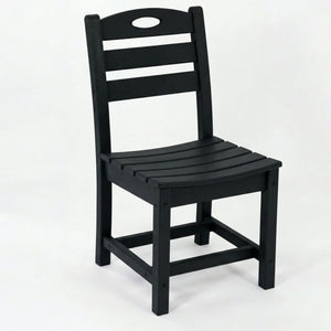 English Elm Set of 2 Outdoor Hdpe Armless Dining Chairs Uv Resistant All Weather Patio Seating Black W3566P437104