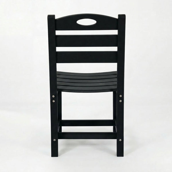English Elm Set of 2 Outdoor Hdpe Armless Dining Chairs Uv Resistant All Weather Patio Seating Black W3566P437104